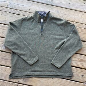 Vintage Wrangler Authentics Men’s XL Olive Green 1/4 Zip Sweater Pullover Fleece